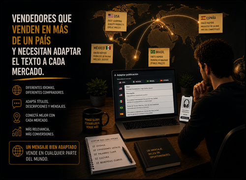 Vendedores que venden en más de un país y necesitan adaptar el texto a cada mercado